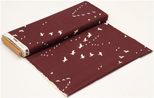 red brown bird organic fabric by birch from the USA 3