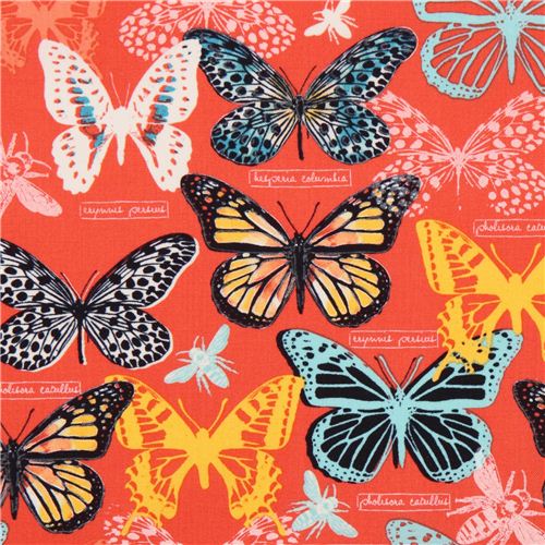red butterfly fabric Timeless Treasures Toccata 1
