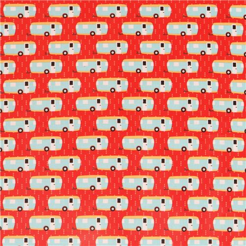 red caravan premium laminate fabric par Robert Kaufman  2