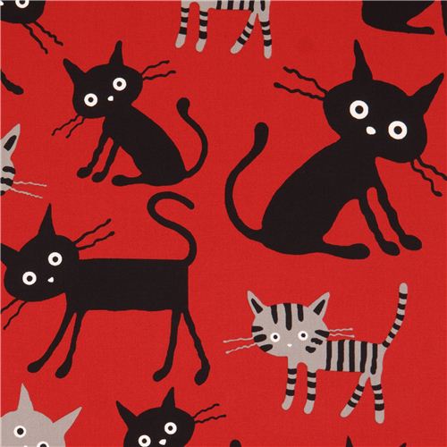 red cat animal Oxford fabric CocoLand from Japan Fabric