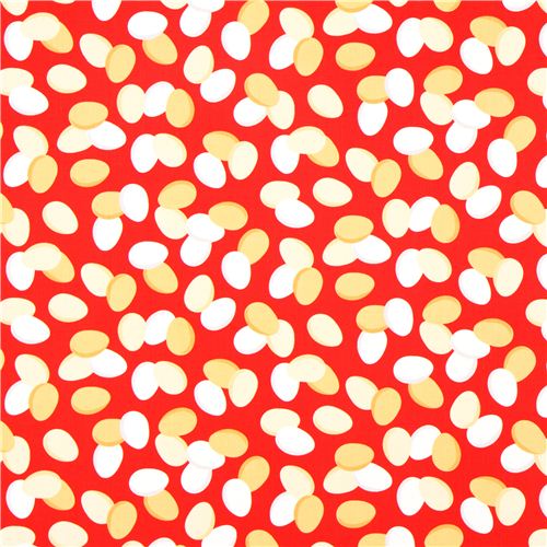 red chicken egg food fabric by Robert Kaufman USA 2