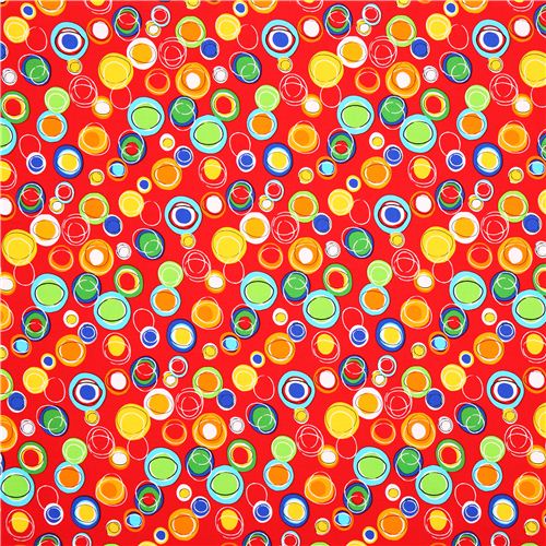 red circle dot fabric by Robert Kaufman Jungle Creatures Fabric by ...