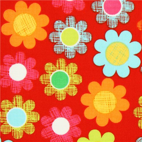 red cute flower fabric par Michael Miller USA 1