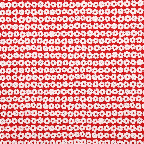 red cute white flower fabric by Kokka 2