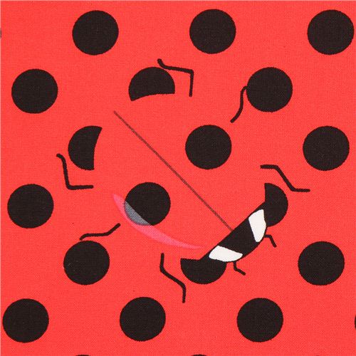 red dot fabric with ladybugs Timeless Treasures USA 1