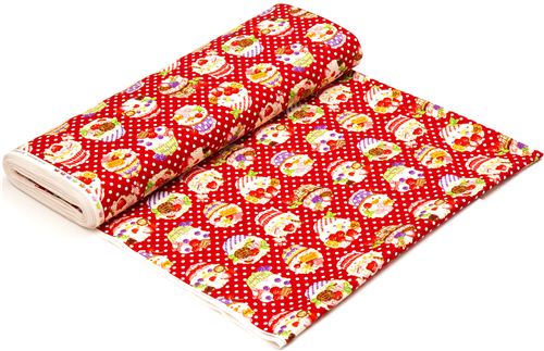 red dotted Cupcake fabric by Cosmo from Japan 3