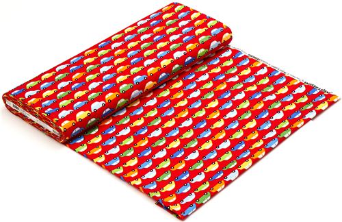 red fabric for boys colourful cars by Robert Kaufman USA 3