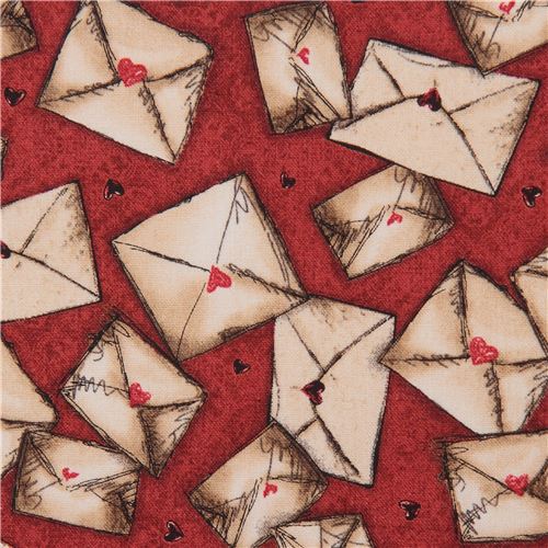 red fabric letter envelope Gorjuss Quilting Treasures 2