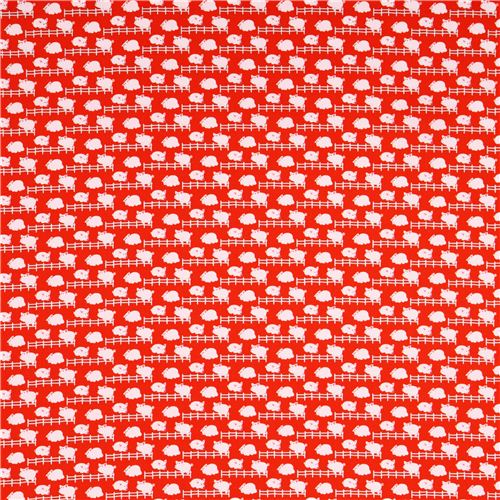 red farm animal pig fabric Farm Friends by StudioE 2