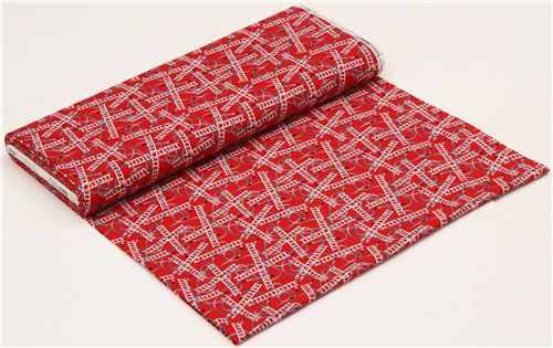 red fire brigade fire hose and ladder fabric Robert Kaufman 3