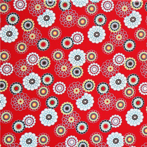 red flower corduroy fabric de Robert Kaufman USA 2
