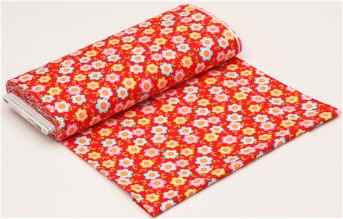 roter Blumen Flanellstoff von Robert Kaufman USA 3
