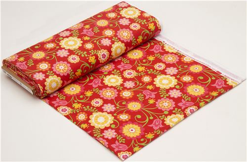red flower flannel fabric from the USA by Riley Blake 3