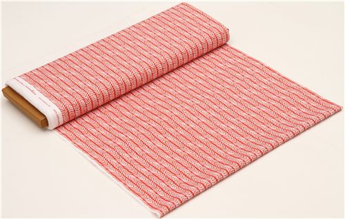 red herringbone pattern organic fabric by monaluna USA 3