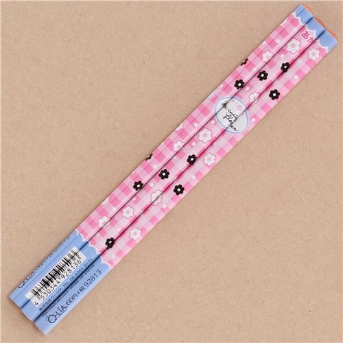 red lead pink pencil with cute flower dot checkered pattern - modeS4u