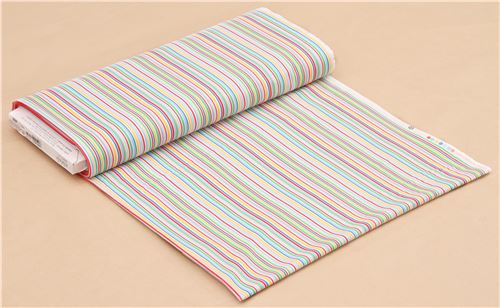 red light blue green colorful stripe fabric Michael Miller - modeS4u