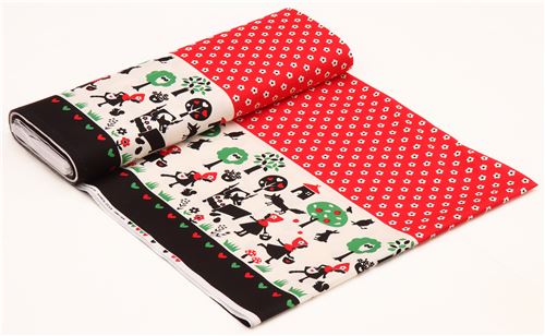 red light cream black Lecien oxford fabric Little Red Riding Hood ...