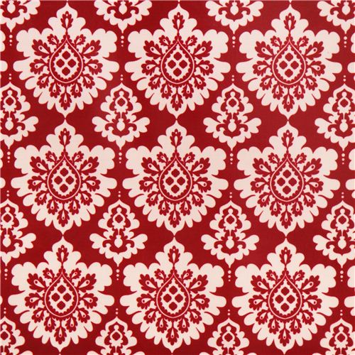 red love Damask laminate fabric Riley Blake Fabric by Riley Blake - modeS4u