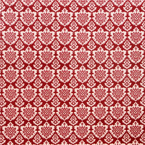 red love Damask laminate fabric Riley Blake Fabric by Riley Blake - modeS4u