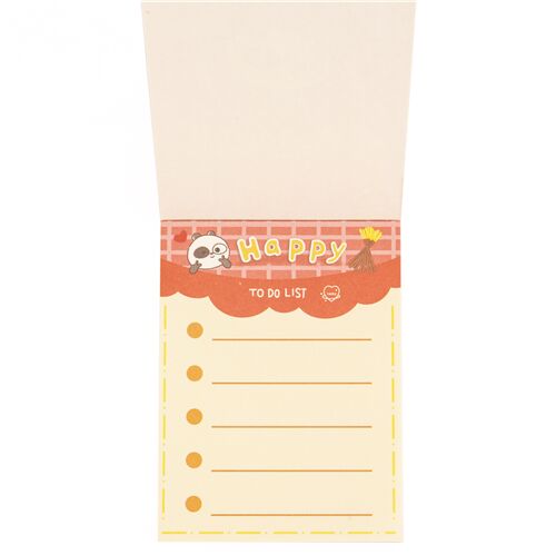 Cuaderno mini rojo con panda y palitos de chocolate dulces Happy marr�n 5