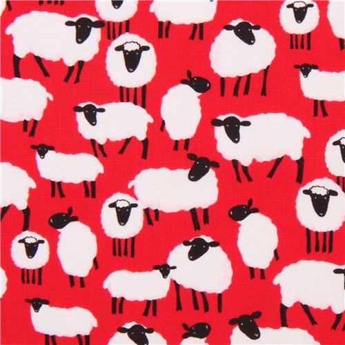 red mini sheep animal fabric by Timeless Treasures Fabric by Timeless ...