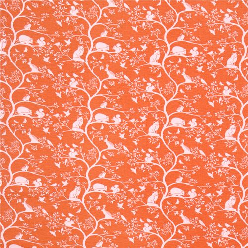 red monaluna forest animal  organic stretch knit fabric Evening 4