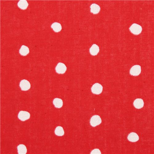 red nani IRO double gauze fabric with dots from Japan 1