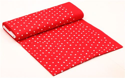 red nani IRO double gauze fabric with dots from Japan 4