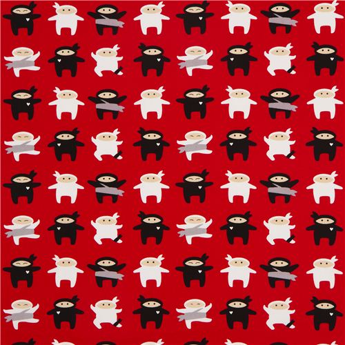 roter Ninja K�mpfer Stoff von Robert Kaufman USA 2