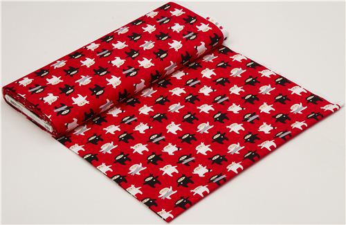 roter Ninja K�mpfer Stoff von Robert Kaufman USA 3