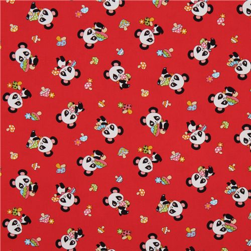 red panda fabric fly agaric de Japnkawaii 2