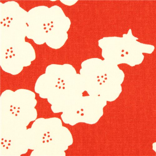red poppy flower canvas organic fabric birch USA 1