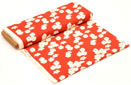 red poppy flower canvas organic fabric birch USA 3