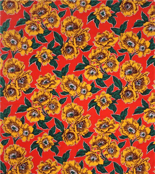 red poppy flower fabric by Alexander Henry USA 2