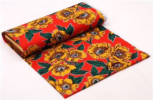 red poppy flower fabric by Alexander Henry USA 3