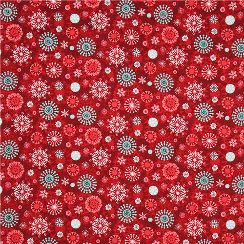 red snowflake Christmas fabric Chalkboard Snowman 2