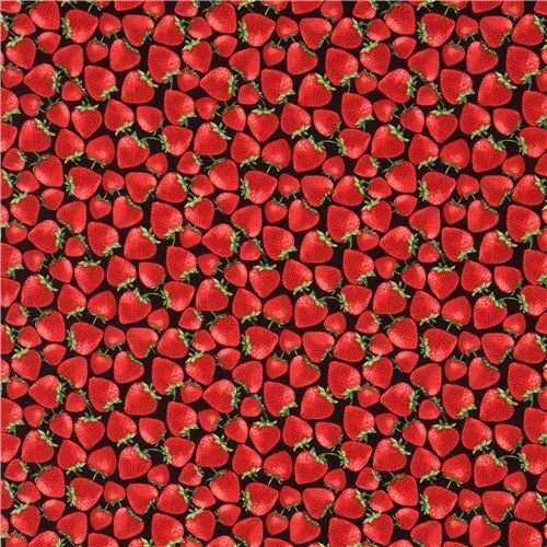 red strawberry fabric by Timeless Treasures Fabric by Timeless