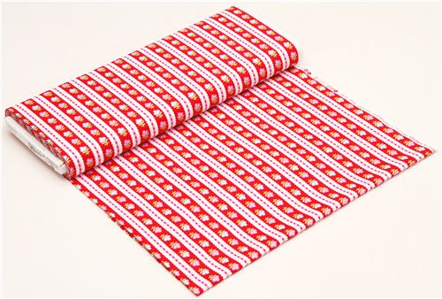 red stripe and flower fabric Michael Miller USA 3