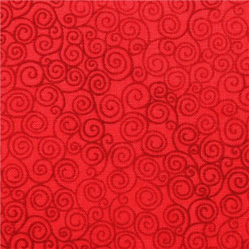 red swirl fabric Timeless Treasures Jazz Basic Ruby - modeS4u