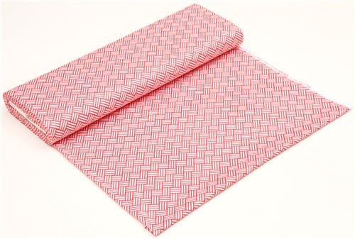 red tatami stripes cotton sateen fabric Michael Miller 3