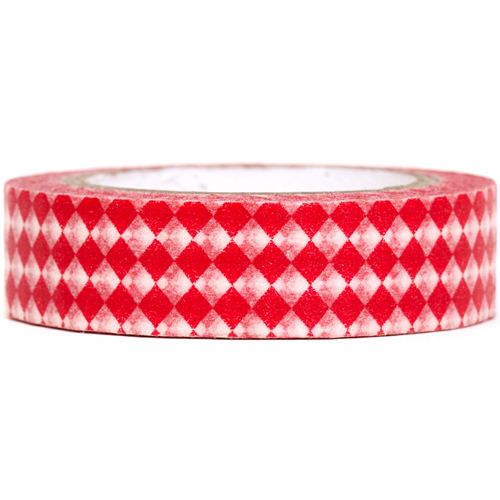 red white Washi Tape deco tape with diamond pattern Washi Tape