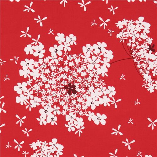 red white flower bunch fabric by Michael Miller modeS4u