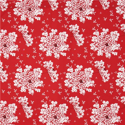 red white flower bunch fabric by Michael Miller modeS4u
