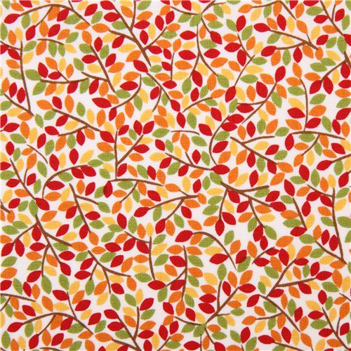 red-white mini leaf flower pattern fabric by Andover USA 2