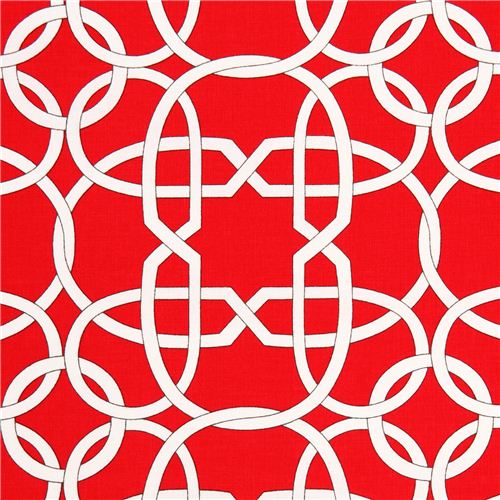 red wicker work fabric par Michael Miller 1