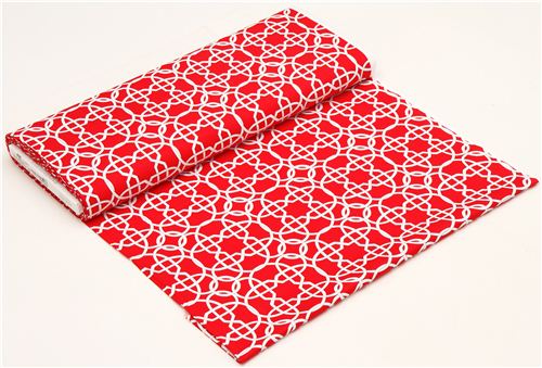 red wicker work fabric par Michael Miller 3