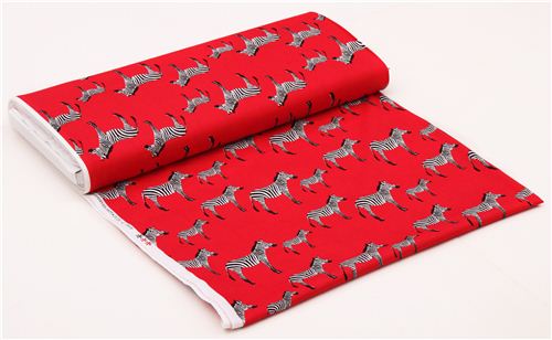 red zebra safari fabric by Timeless Treasures 3