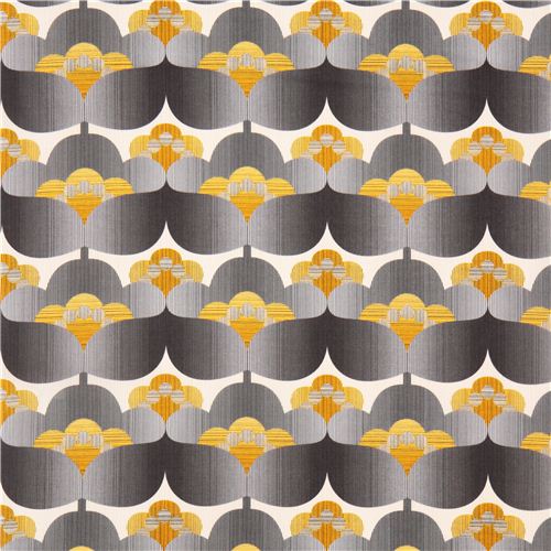 retro flower fabric greyyellow Mod Tex Robert Kaufman modeS4u