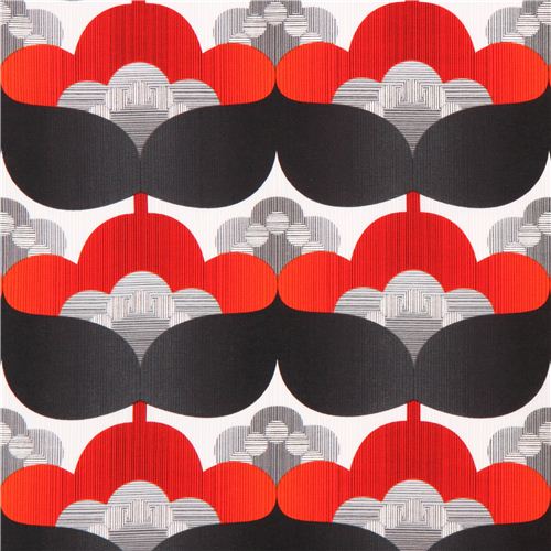 Retro Blumen Stoff rotschwarz Mod Tex Robert Kaufman Fabric by Robert