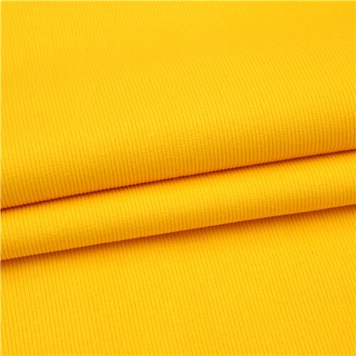 ribbed tubular knit cuffing fabric in sunshine yellow - modeS4u